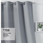 Curtain Outdoor Light Grey 135 x 240cm