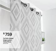 Curtains Casper Beige (Eyelet) 140 x 270cm