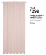 Curtain Soho Bistro (Taped) 135 x 280cm