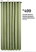 Curtains Natural Hessian Jacquard (Eyelet) 230 x 223cm