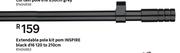 Inspire Black Extendable Pole Kit Pom d16 120 To 210cm