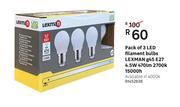 Lexman Pack Of 3 LED Filament Bulbs (G45 E27 4.5W 470lm 2700k 15000h) 