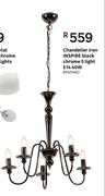 Inspire Black Chrome 5 Light E14 40W Chandelier (Iron)