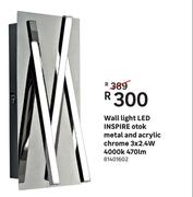Inspire Otok Metal & Acrylic Chrome 3 x 2.4W 4000K 470lm LED Wall Light