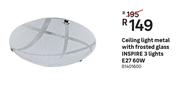 Inspire Ceiling Light Metal With Frosted Glass (3 Lights E27 60W)