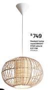 Bright Star Twine Round Pendant Natural E27 (11W)