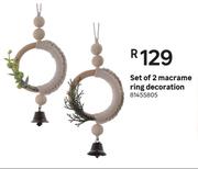 Set Of 2 Macrame Ring Decoration