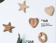 Set Of 4 Shapes Wooden Decorations