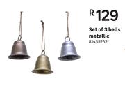 Set Of 3 Bells (Metallic)