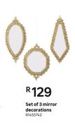 Set Of 3 Mirror Decorations