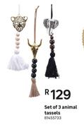 Set Of 3 Animal Tassels