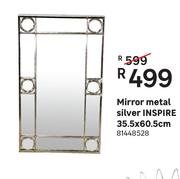 Inspire Mirror (Metal Silver) 35.5cm x 60.5cm