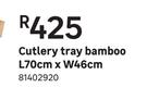 Cutlery Tray (Bamboo) L70cm x W46cm