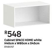 Space Home Cabinet (White) H 40cm x W 80cm x D 45cm
