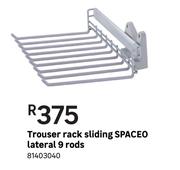 Spaceo Trouser Rack Sliding Lateral 9 Rods