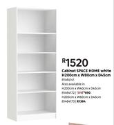 Space Home Cabinet (White) H 200cm x W 60cm x D 45cm