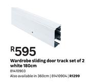 Wardrobe Sliding Door Track 180cm (White)-Set Of 2 