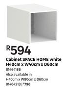 Space Home Cabinet (White) H 40cm x W 80cm x D 60cm