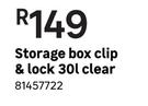 Contour Clip & Lock Storage Box (Clear) 30Ltr