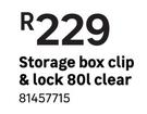 Contour Clip & Lock Storage Box (Clear) 80Ltr