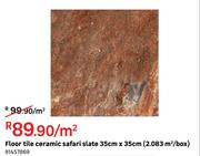 Safari Ceramic Slate Floor Tile 35cm x 35cm-Per Sqm