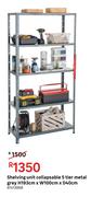 Shelving Unit Collapsable 5 Tier (Metal Grey) H 193cm x W 100cm x D 40cm