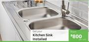 Kitchen Sink Installation-Per Unit