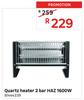 Haz 1600W 2 Bar Quartz Heater