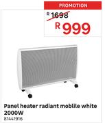 Moblile 2000W White Radiant Panel Heater