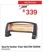 Salton 1200W 3 Bar Quartz Heater