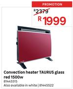 Taurus 1500W Glass Red Convection Heater