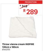 Inspire Vienne Cream Throw 130cm x 180cm