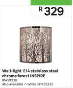 Inspire E14 Stainless Steel Chrome Forest Wall Light