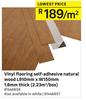 Vinyl Flooring Self Adhesive Natural Wood L910mm x W150mm-Per Sqm
