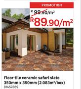 Safari Slate Ceramic Floor Tile-350mm x 350mm Per Sqm