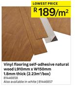 Vinyl Flooring Self Adhesive Natural Wood L910mm x W150mm-Per Sqm