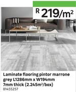 Laminate Flooring Pintor Marrone Grey L1286mm x W194mm-Per Sqm