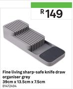 Five Lining Sharp Safe Knife Draw Organiser Grey 39cm x 13.5cm x 7.5cm