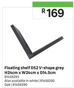 Floating Shelf DS2 V-Shape Grey H24cm x W24cm x D14.5cm