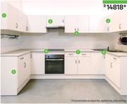 Sprint White 2 Doors Kitchen Base Corner Cupboard L100cm x H87cm x D100cm