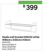 Spaceo White Studio Wall Bracket W90cm x D30cm x H30cm