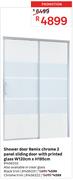 Shower Door Remix Chrome 2 Panel Sliding Door With Printed Glass W120cm x H195cm