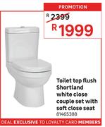 Shortland White Close Couple Set With Soft Close Seat Toilet Top Flush