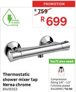 Thermostatic Shower Mixer Tap Nerea Chrome