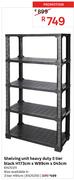 Shelving Unit Heavy Duty 3 Tier Black H91cm x W89cm x D45cm