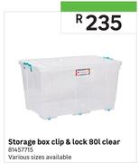 Storage Box Clip & Lock Clear-80L