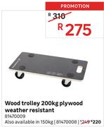 Wood Trolley 150Kg Plywood Weather Resistant