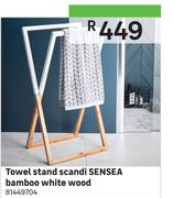 Sensea Bamboo White Wood Scandi Towel Stand