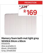 Sensea Light Grey Bath Mat Memory Foam 50cm x 80cm