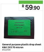K&K 2 x 5 70 Micron General Purpose Plastic Drop Sheet